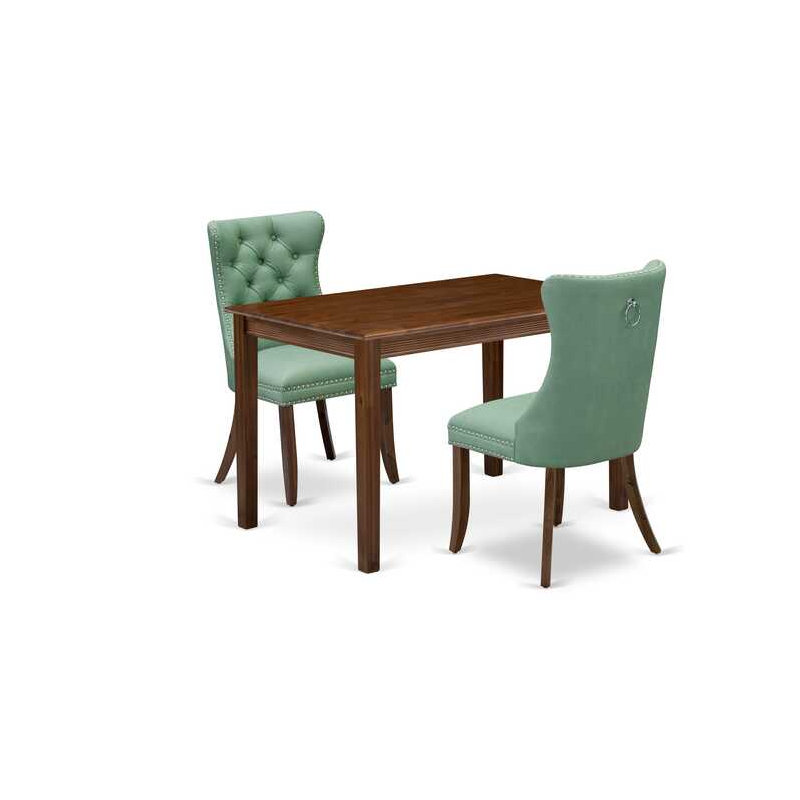 Ensemble de table de salle à manger 3 pièces 3 pièces, Vert
