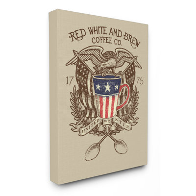 «Red White And Brew Coffee Co», affiche vintage