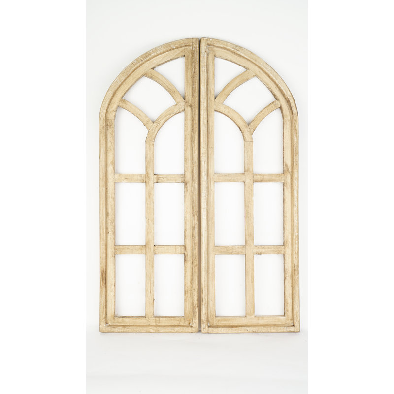 Handmade Farmhouse Buildings & Architecture Wall Decor on Solid Wood, Beige