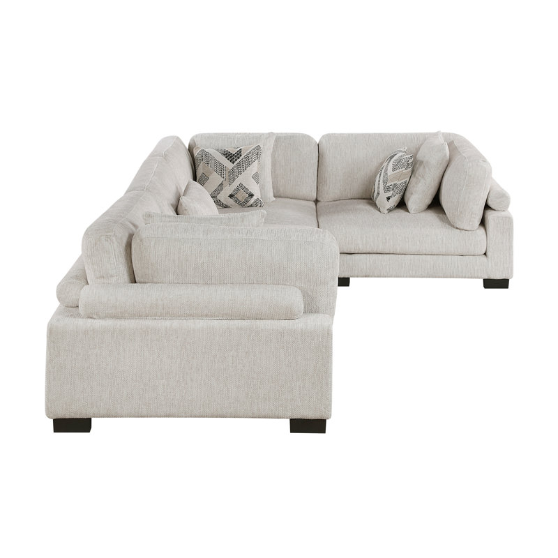 Conners 4-piece L-shape Modular Sectional, Beige Microfiber/Microsuede