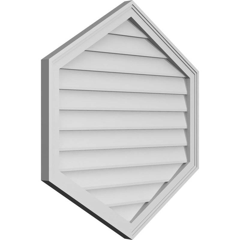 Ventilé vertical à pignon vertical 7/12 po, H 34 po x l 32 po x P 1,5 po