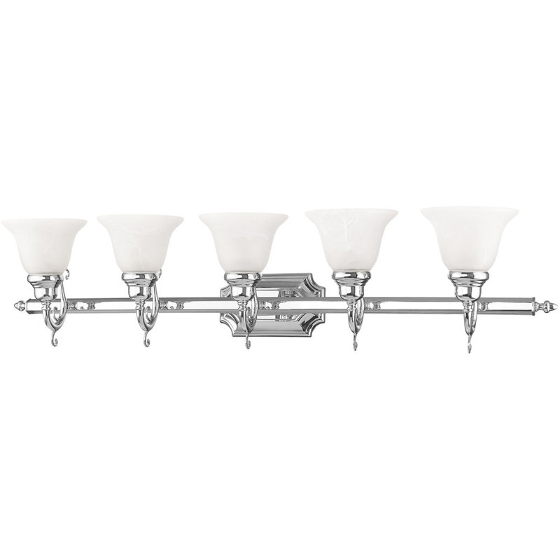Éclairage pour salle de bain 5 lumières, Chrome