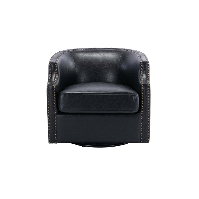Chaise pivotante 30,5 po Pimm, Polyuréthane noir