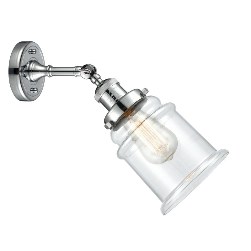 Galaviz Dimmable Bath Sconce, 6 Watt Vinage LED Bulb, Clear, Polished Chrome
