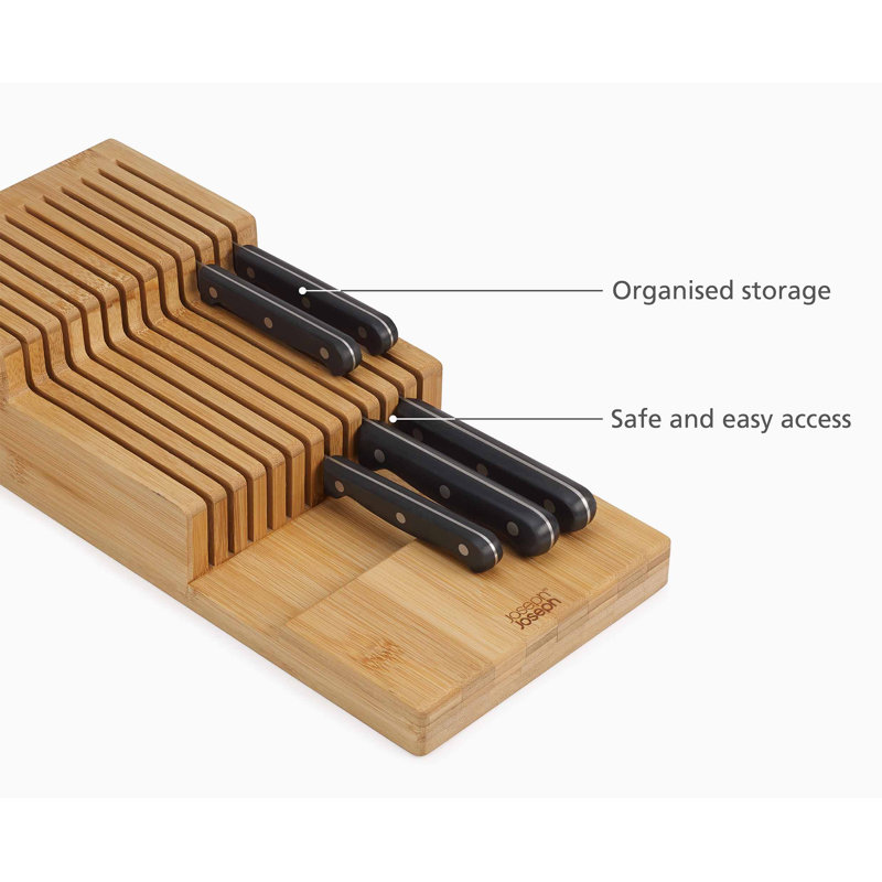 DrawerStore Large Bamboo 2-tier Knife Organizer