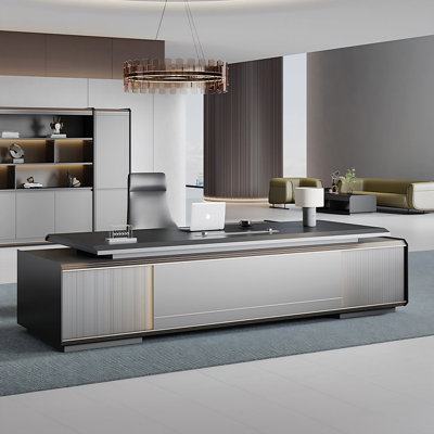 Bureau double caisson 125,98 "gris Premium