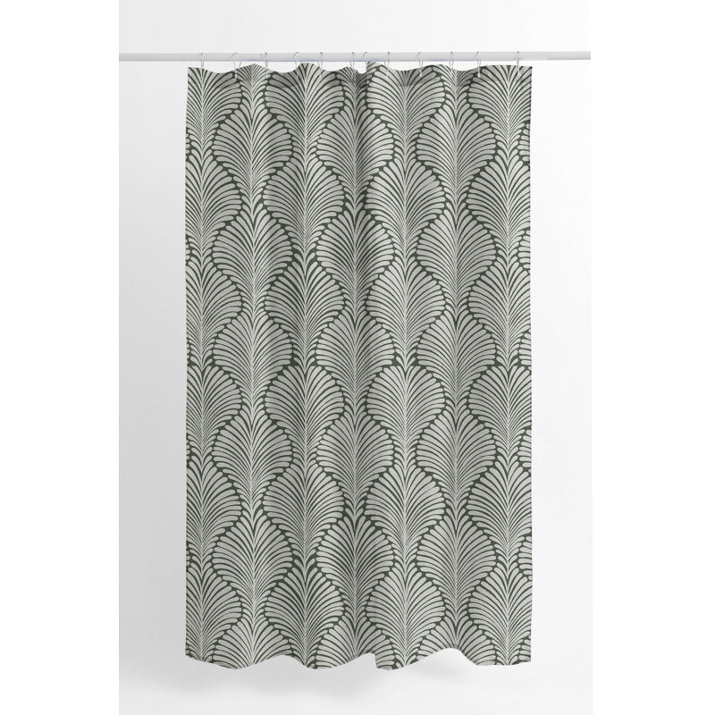 Elegant Palms Ultra-Thin Lightweight Shower Curtain, Green/Chimichurri