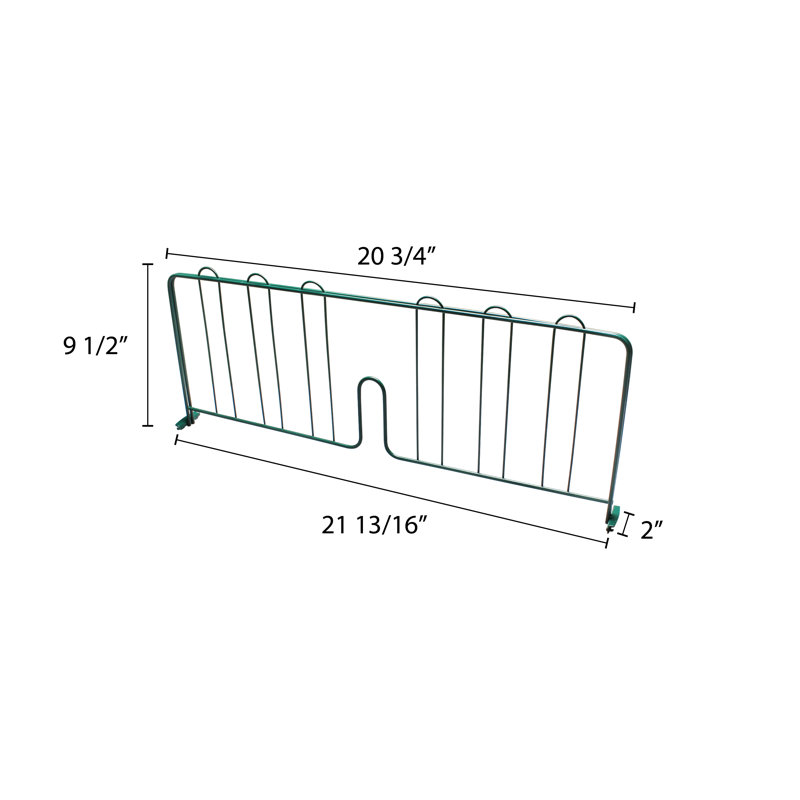 Séparateur de tablettes à pression, Époxy vert, H 9,5 po x l 2,13 po x P 21,81 po