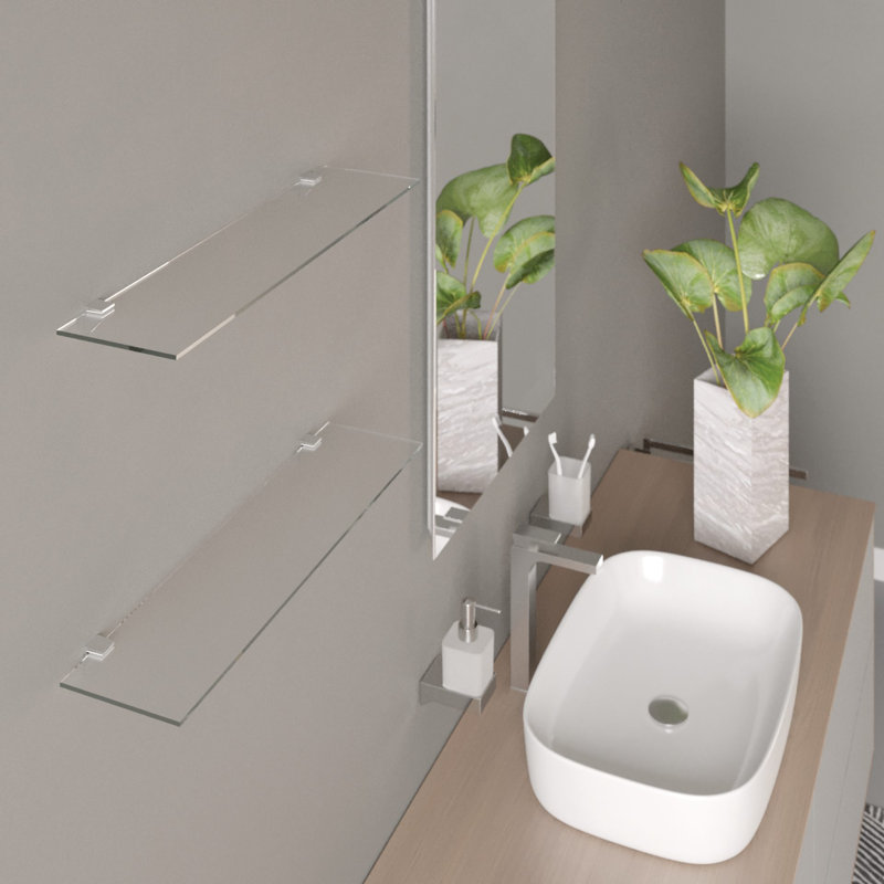 Tablette murale Kalabrone, Chrome