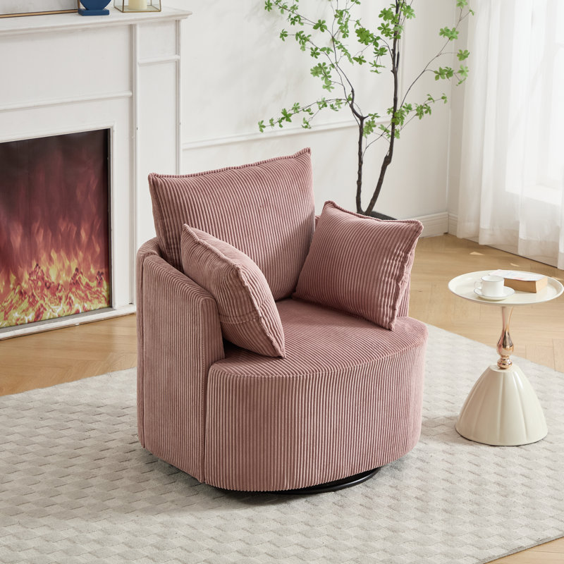 Fauteuil demi-tonneau pivotant l 33,83 po, Rose