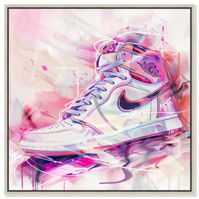 Delicate Neon Sneaker Light Canvas Girl Sneaker Prints by