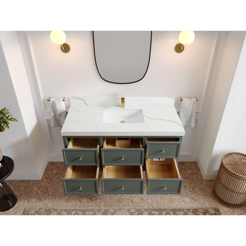 Ensemble de meuble-lavabo simple 48 po Roswell, Calacatta Laza