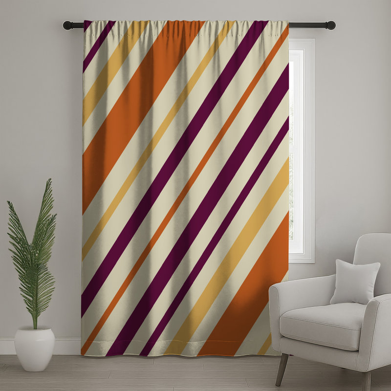 Rideaux diagonaux à rayures, voilages et rideaux occultant - 1 panneau, 50 po x 92 po - 1 panneau, Transparent