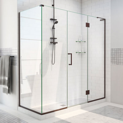 Unidoor-X 70" W x 34.38" D x 72" H Frameless Rectangle Shower Enclosure