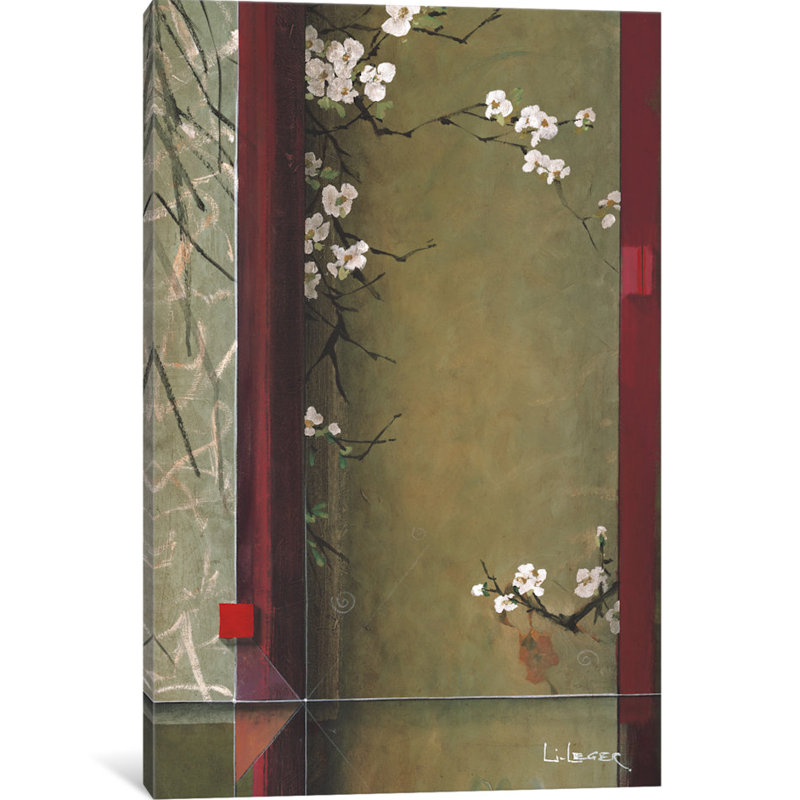 «Blossom Tapisserie I», impression sur toile tendue, H 24 po x l 16 po x P 1 po, Papier beaux-arts encadré noir, Blanc