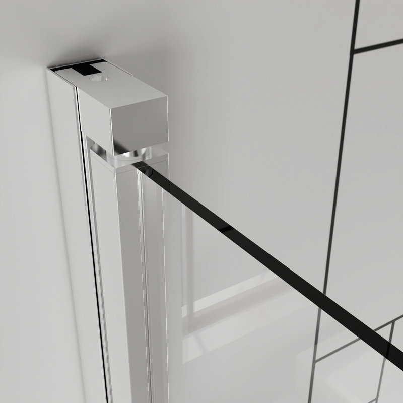 Bi - Fold Swing Pivot Shower Door With Finish Hardware, Heavy Duty Handle, Silent Switching And Pollution 30" W X 72" H 1/4" (6mm) Tempered Glass, Easy To Clean Coating, Reversible For Right Or Left