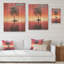 Palmier solitaire à reflets rubis - palmiers et palmiers, art sur bois de pin naturel-971356943