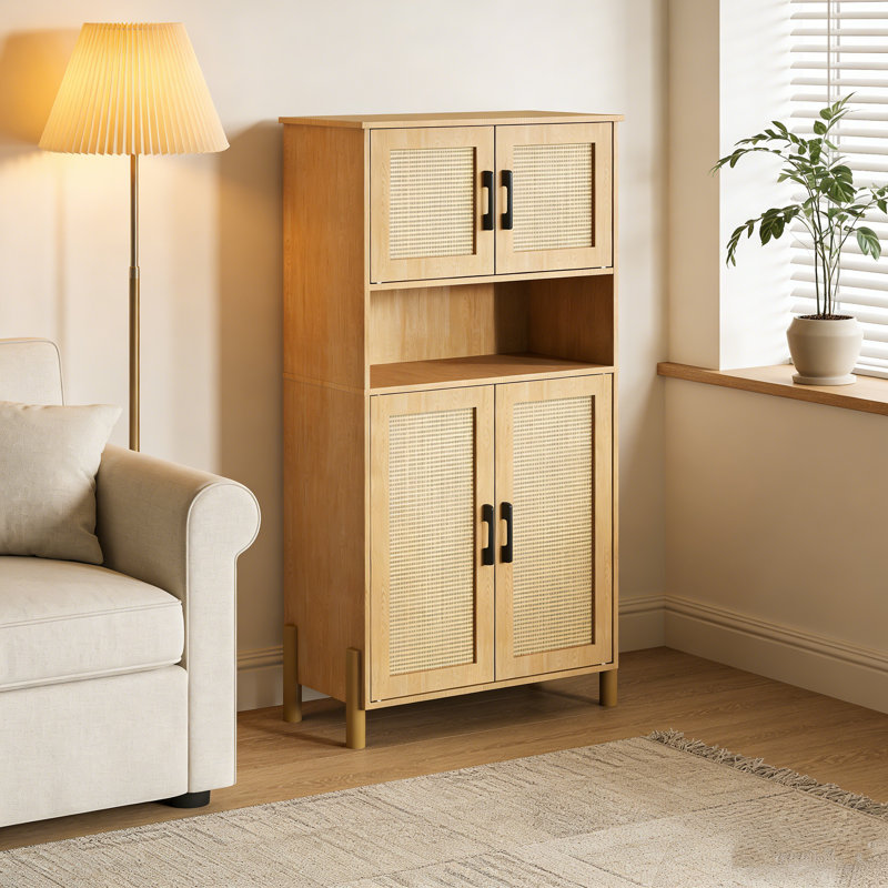 Mid-century Modern 4-door Storage Cabinet