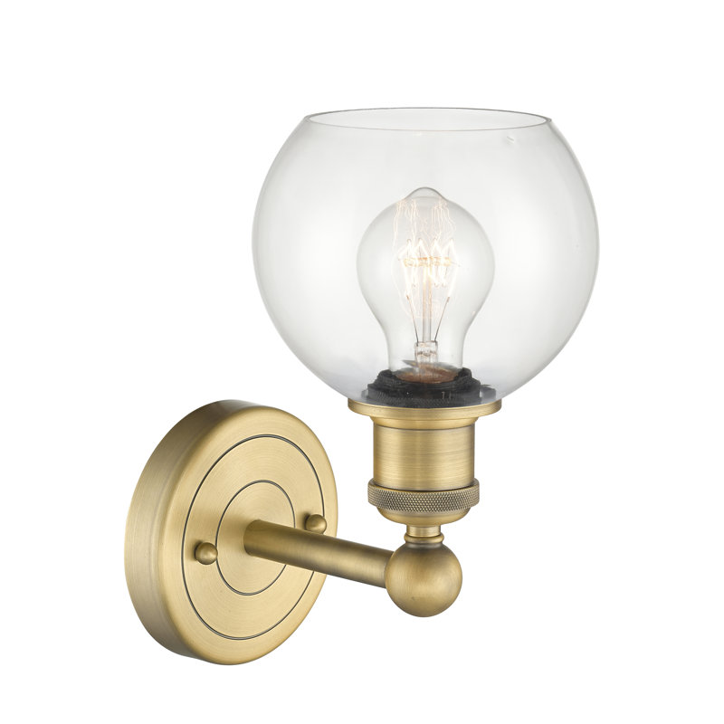 Cheboygan Armed Sconce, Clear, Brushed Brass