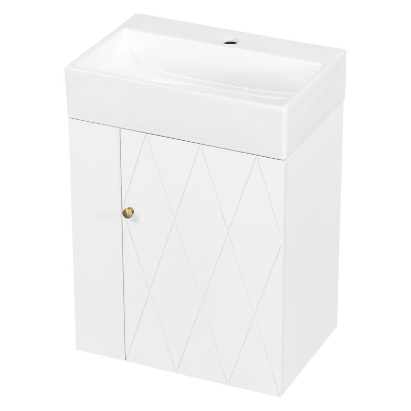 Meuble-lavabo 20 po avec lavabo en céramique, Blanc