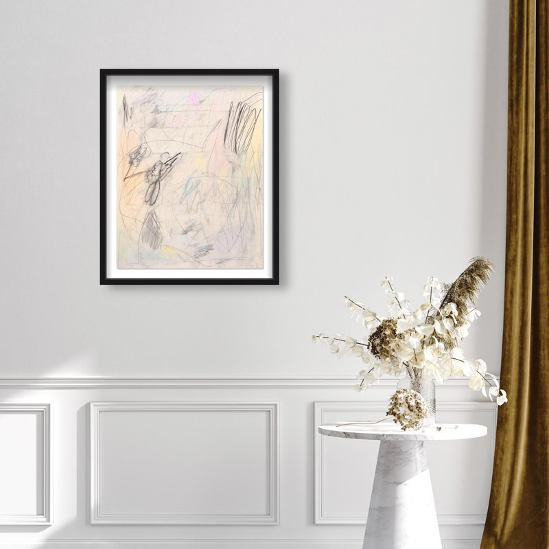 Oliver Gal Layered Scribbles I Abstract - Luxury Shadowbox Framed Wall Art, 31.5" H x 25.5" W, Black