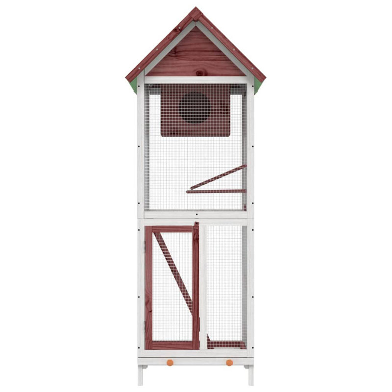 Aubie Free Standing Birdhouse, Mocha/White