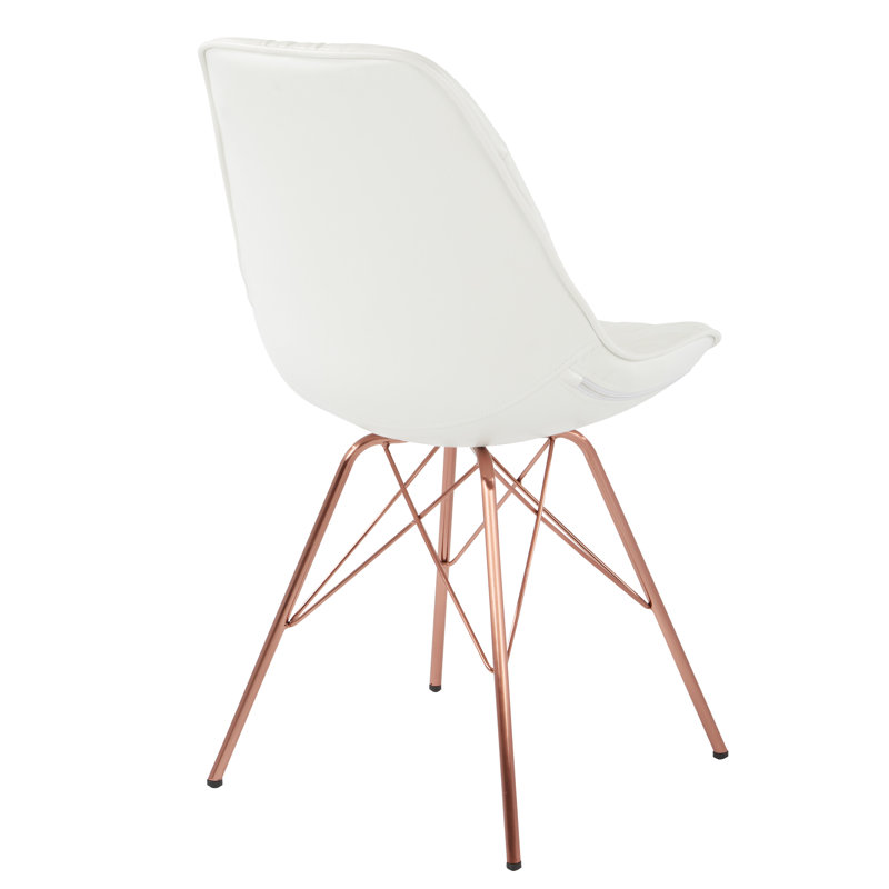 Chaise d'appoint touffetée 19,75 po Alois, Similicuir blanc