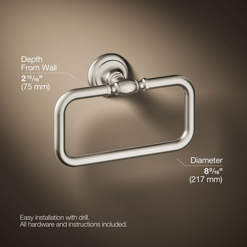 Artifacts® Towel Ring, Vibrant Brushed Nickel