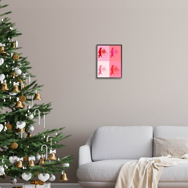 Père Noël pop de style pop - 284, Giclée encadrée noir minuit, H 14 po x l 11 po x P 1,5 po