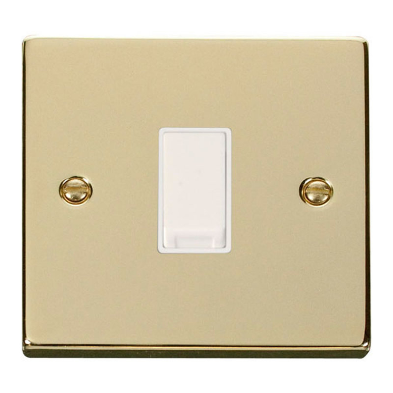 Polished Brass 10A 1 Gang 2 Way Light Switch