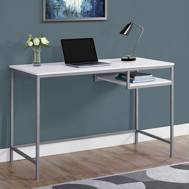 Bureau d'ordinateur, bureau personnel, ordinateur portable, L 48 po, travail, stratifié, métal, contemporain, moderne