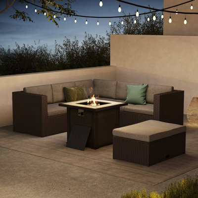 5 Person L Shaped Outdoor Furniture Patio Sectional