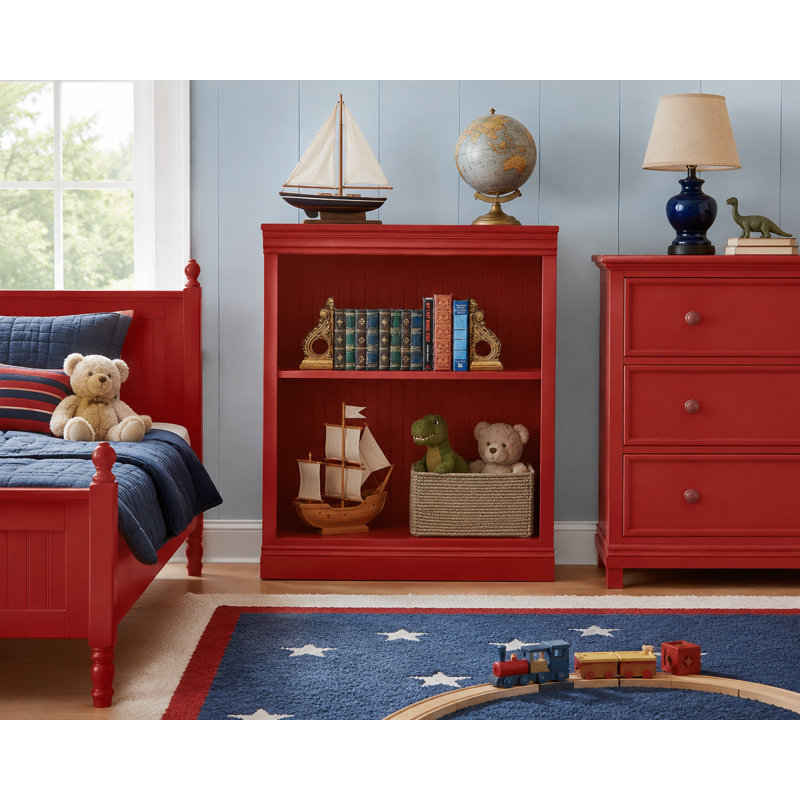 Sherita Bookcase, Burnt Red, (1 Shelf) 36” H x 32” W x 14.25” D
