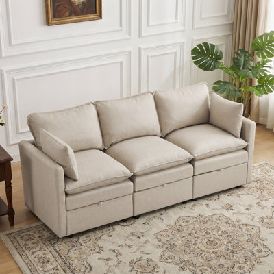 80.3" Wide Modular Storage 3-Seater Sofa