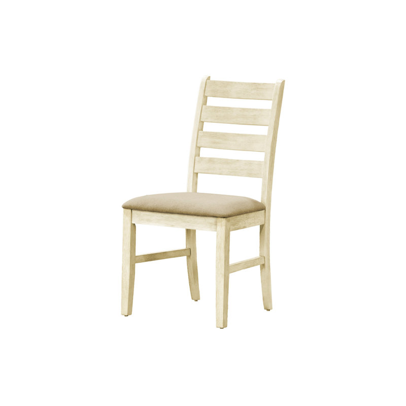 Chaise transitionnelle rembourrée (2), hauteur 37,5 po, blanc antique, lin beige, base en bois massif, chaises en lin 2 pièces, couleur blanche, pieds, revêtement respirant