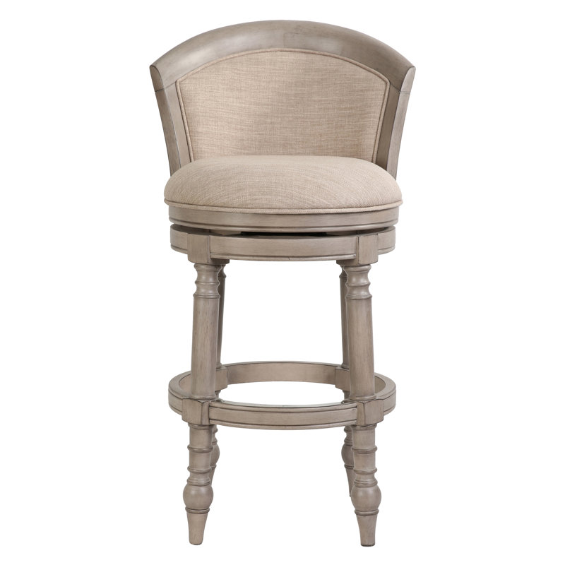 Tabouret pivotant en bois Tino, Gris Uptown, Tabouret de bar (siège d'une hauteur de 31 po)
