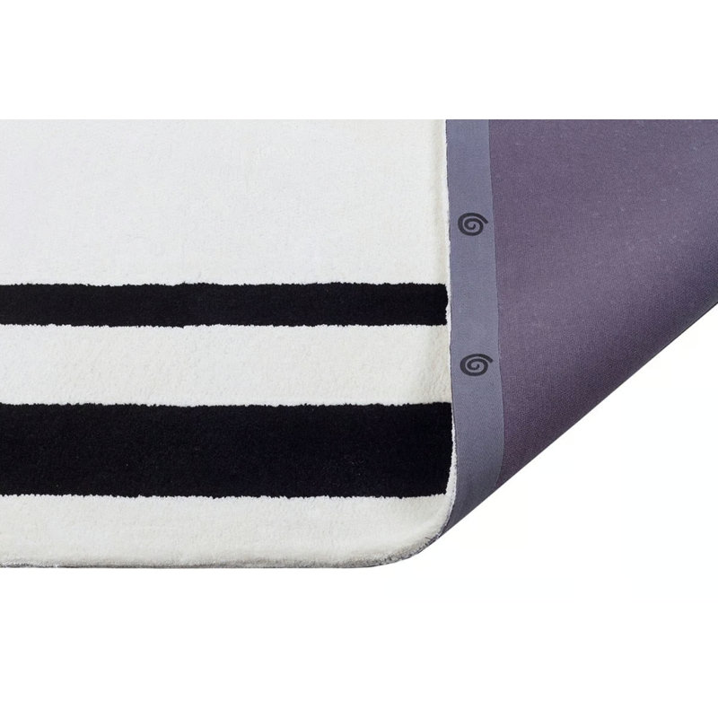 Tapis spécial touffeté noir et blanc à motif de viscose tissé à la machine, Rectangle 2 pi 11 po x 4 pi 11 po