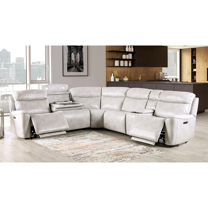 Canapé modulaire inclinable électrique en taupe clair Canapé d'angle en coin Fauteuil modulaire inclinable, Similicuir taupe