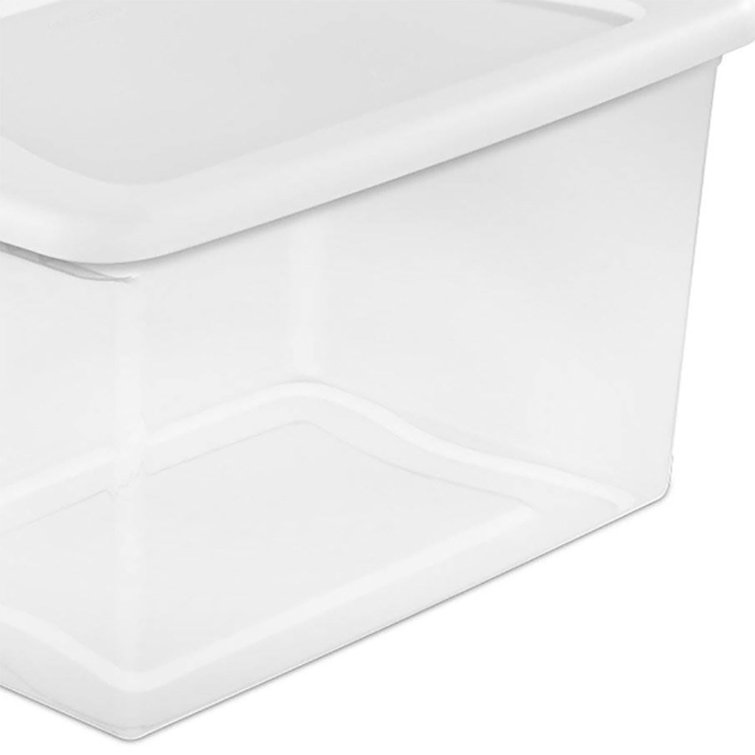 Sterilite 64 Quart Latching Storage Box - Clear/White, 64 qt