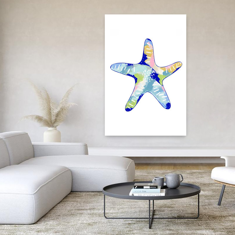 Étoile de mer, art mural abstrait contemporain, 60" H x 40" W