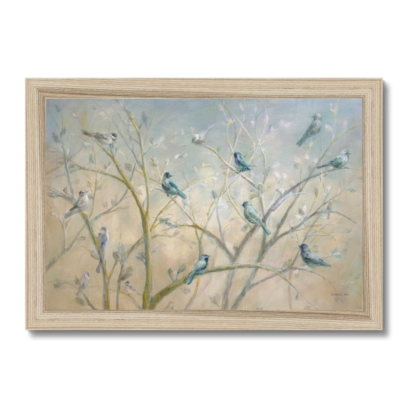 Spring Gathering - Painting, Natural Wood Framed Paper Print, 34cm H x 50cm W