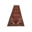 Tapis de couloir tribal semi-antique rouge 3 pi 3 po x 12 pi 5 po Tribal