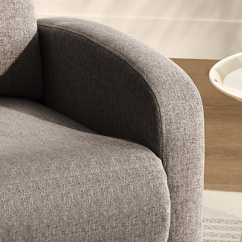 Fauteuil inclinable manuel de 27 po de large avec dossier, Lin - Gris