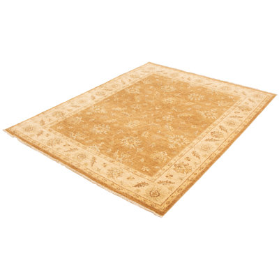 Tapis brun torsadé noué à la main 8 pi 0 po x 10 pi 0 po Chobi