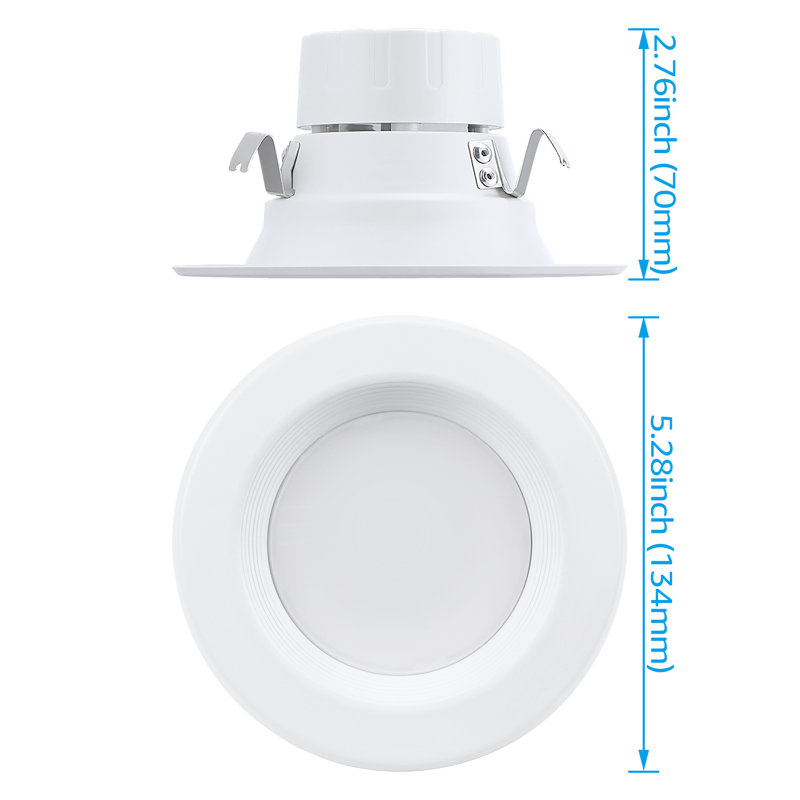 Plafonnier encastré 4 pouces à DEL, plafonniers à intensité variable, 10 W, homologué UL, 5000 K