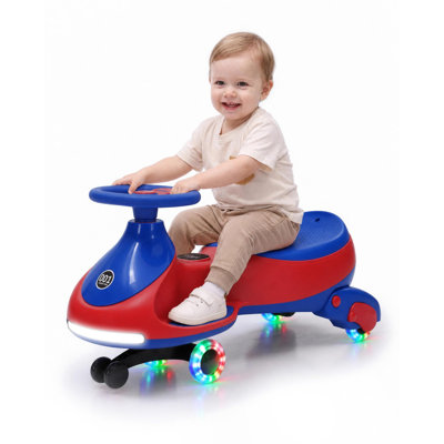 Voiture électrique 12V pour tout-petits, voiture balançoire 2 en 1 avec pédale, anti-retournement 4MPH, roues clignotantes, musique, lumière avant et arrière, charge à piles de 150 lb pour enfants de 3 à 5 ans