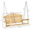 Banc de balançoire suspendu 2 places Outsunny avec chaînes en métal pour terrasse, patio, jardin, cour