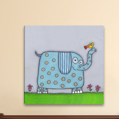'Elephant' Print on Wrapped Canvas