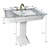 White Large Vitreous Victorian Pedestal Sink with Widespread Black Belle Faucet & Drain-122919377