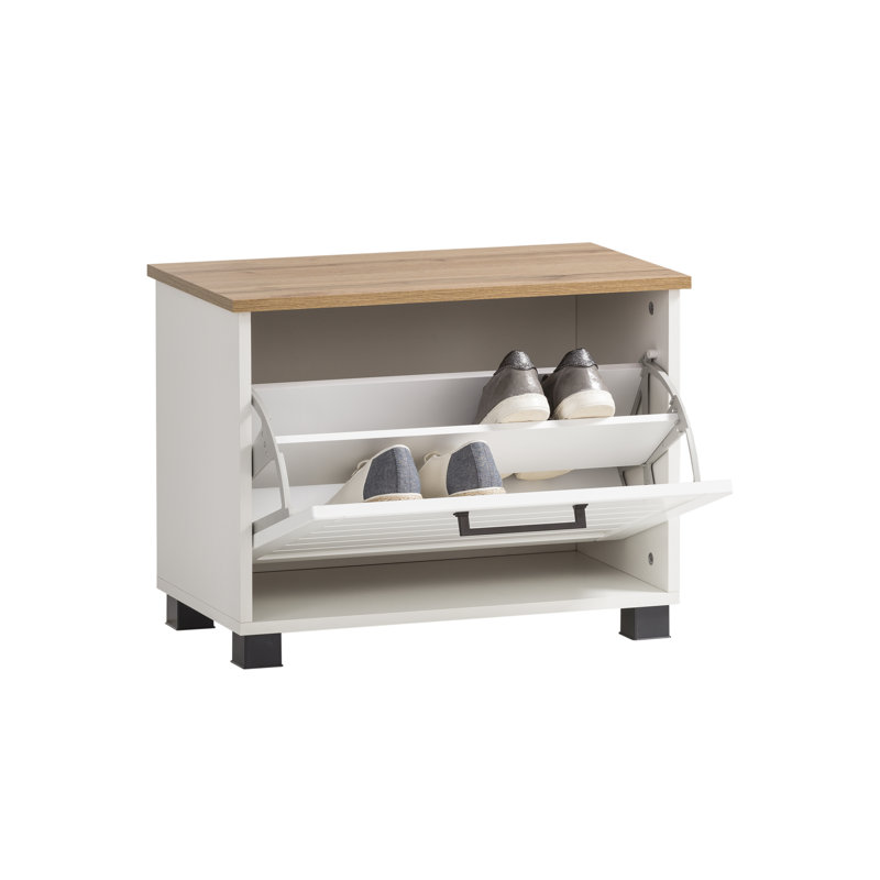 Alapaha Storage Bench, Brown/White